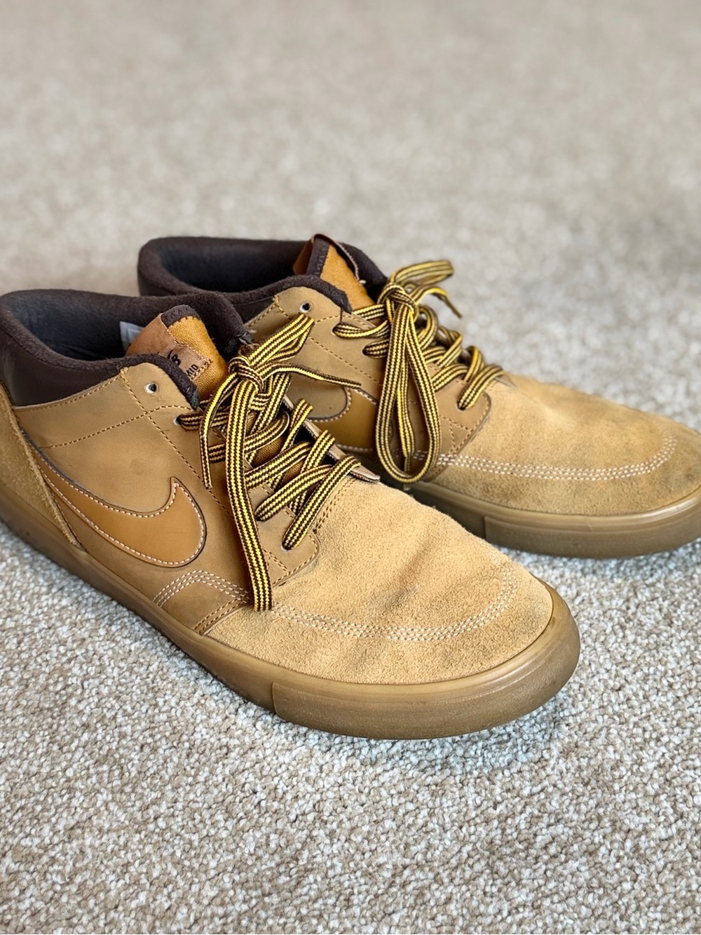 Nike SB Portmore II Solarsoft Mid Wheat Brown Men’s 8 AJ6978-779 Skate Shoes